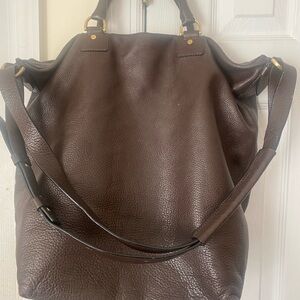 Men's Large Brown Leather Tote Bag - Classic Carryall